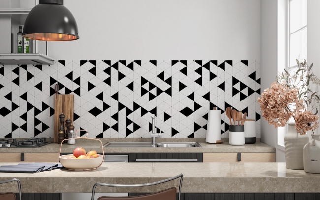 Küchenrückwand Schwarz Weiß Dreieck