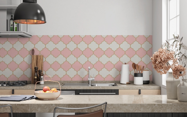 Küchenrückwand Rosa Vierpass Muster