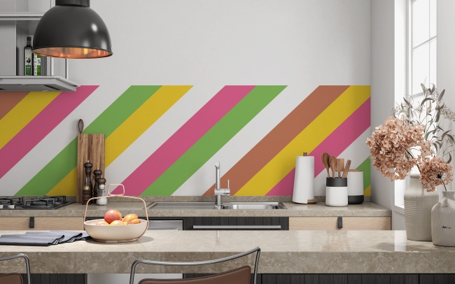 Küchenrückwand Diagonale Balken