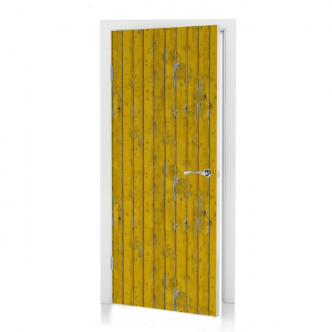 Türposter Gelbe Holzbalken nach Maß