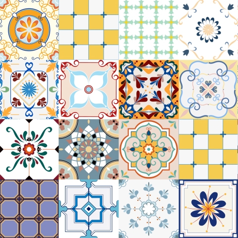 Türposter Spanish Ceramic Patchwork