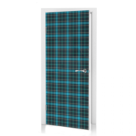 Türtapete Blue Tartan