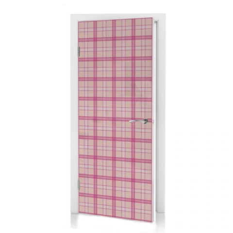 Türtapete Pinke Gingham Karo