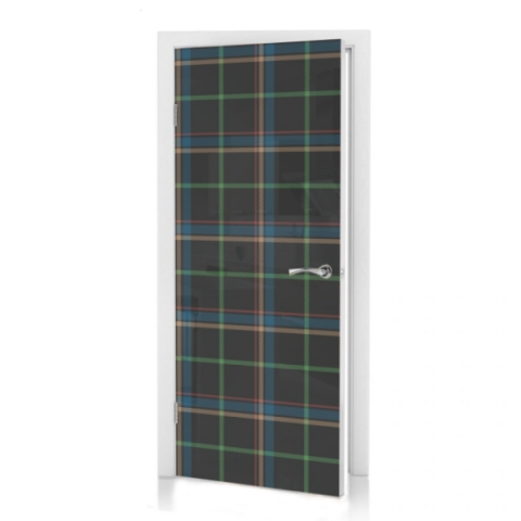 Türtapete Dunkle Rapport Tartan