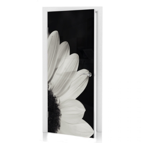 Türposter Schwarz Weiß Blume