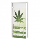 Glastür Folie Cannabis Hanf