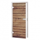Glastür Folie Holz Design