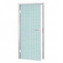 Glastür Folie Blaue Quadrate