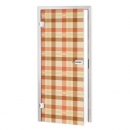 Glastür Folie Tartanstoff Muster