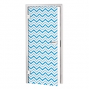 Glastür Folie Blau Weiß Zick Zack