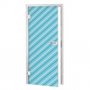 Glastür Folie Blau Diagonal Muster