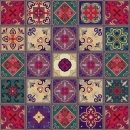 Glastür Folie Indische Patchwork Fliese