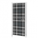 Türtapete Dunkelgrauer Tartan